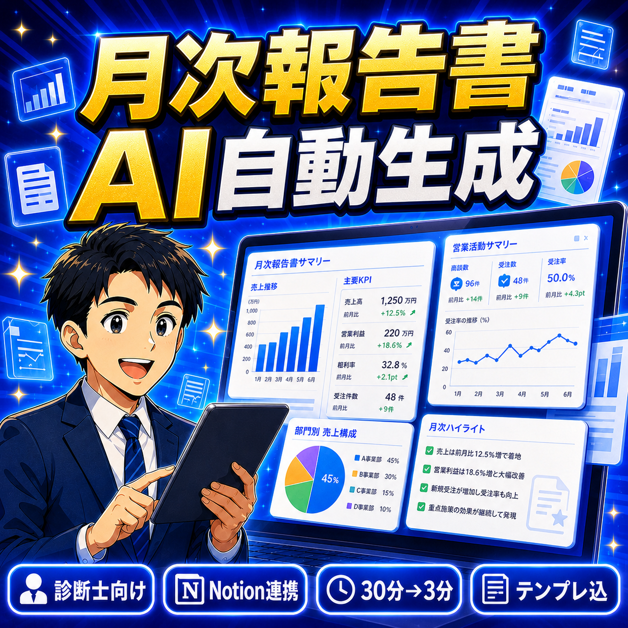 中小企業診断士のための月次報告書AI自動生成ガイド：NotionとClaudeで実現する効率化と顧問先価値向上