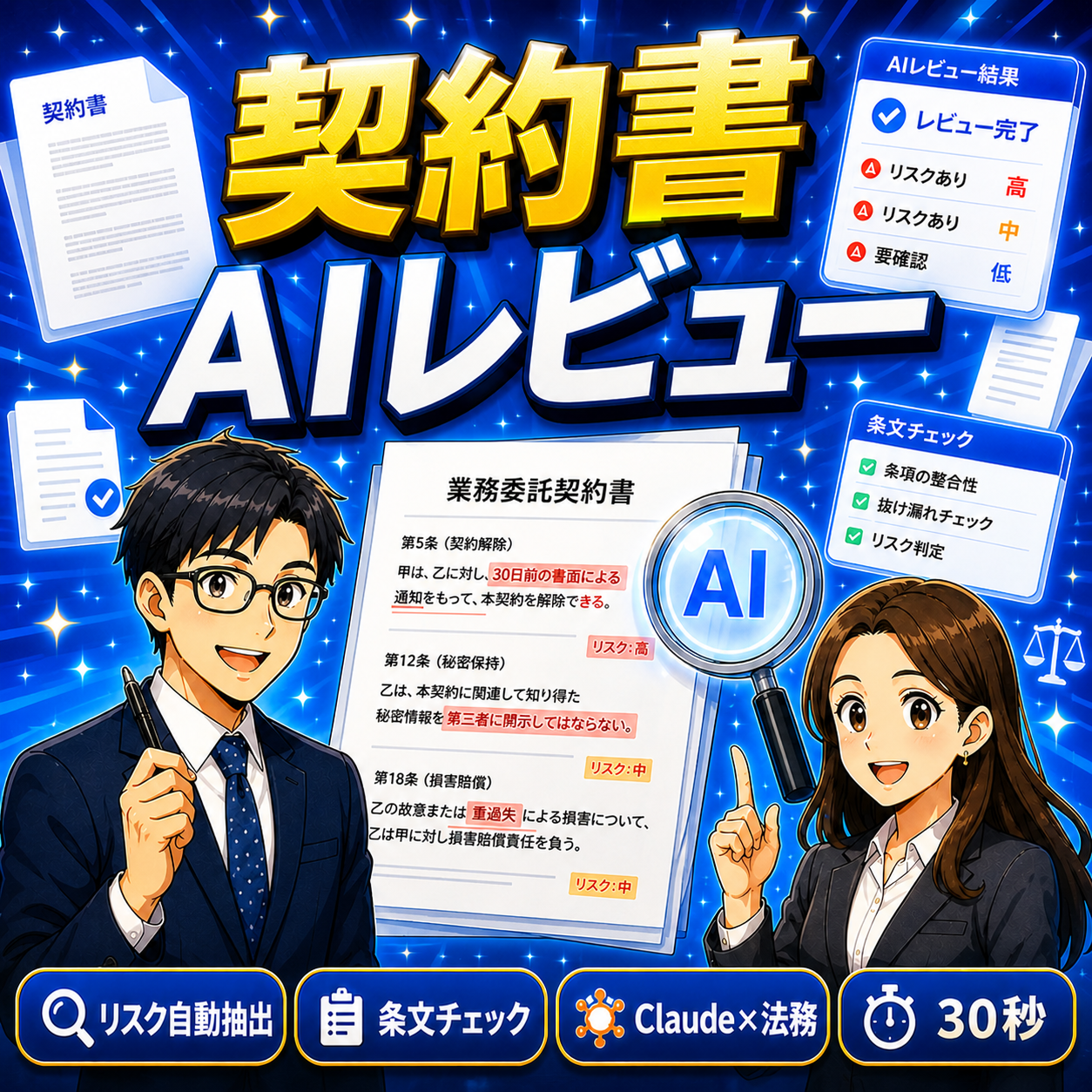 弁護士・行政書士のためのAI契約書レビュー一次チェック完全ガイド〜Claude APIとPythonで業務を劇的に効率化