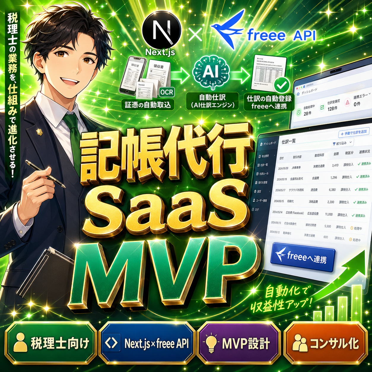 税理士が作る：記帳代行AI自動化SaaSのMVP設計 - 現場の課題を解決する次世代ツール
