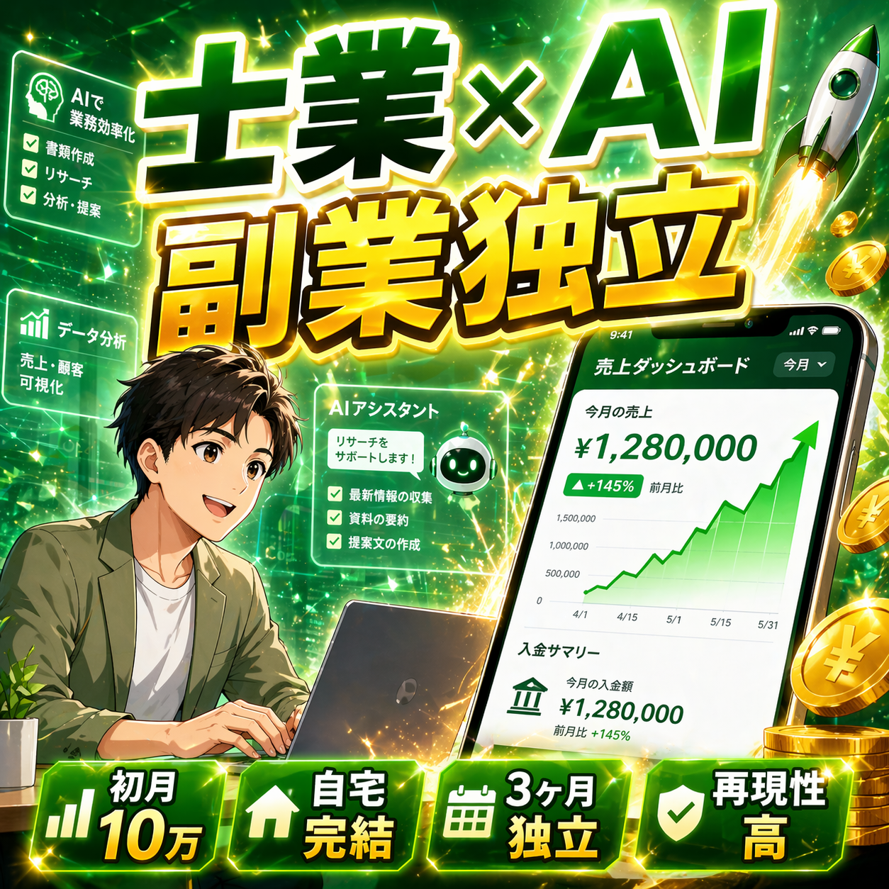 士業×AI副業の始め方ステップバイステップ｜独立準備から月収50万まで